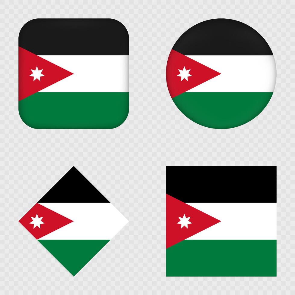 Jordan Flag Icons Pack. vector