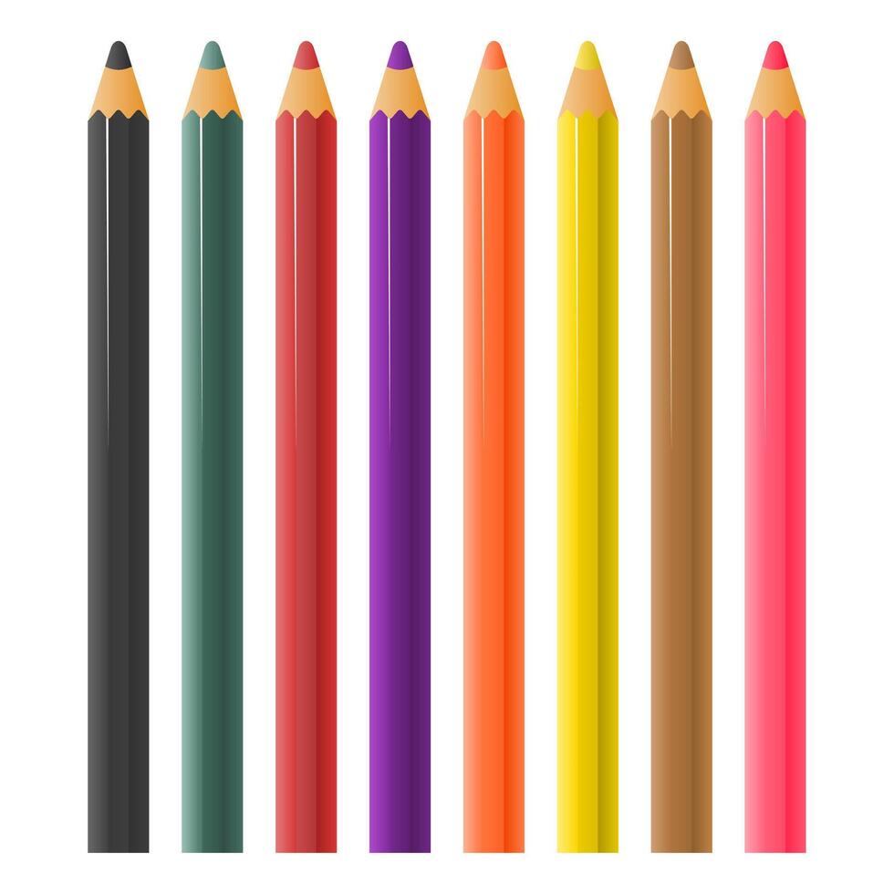 Colored Pencils Drawing Tools. Color Pencil Hobby Tools. Color Pencil Icon. vector