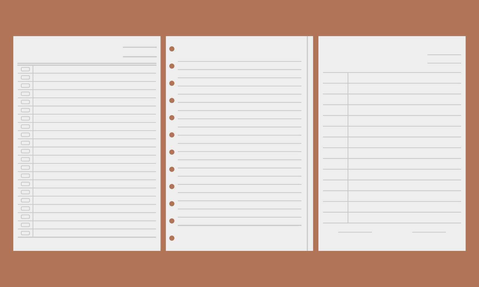 Blank Paper Writing Equipment. Striped Blank Paper Icon. Paper Elements. vector