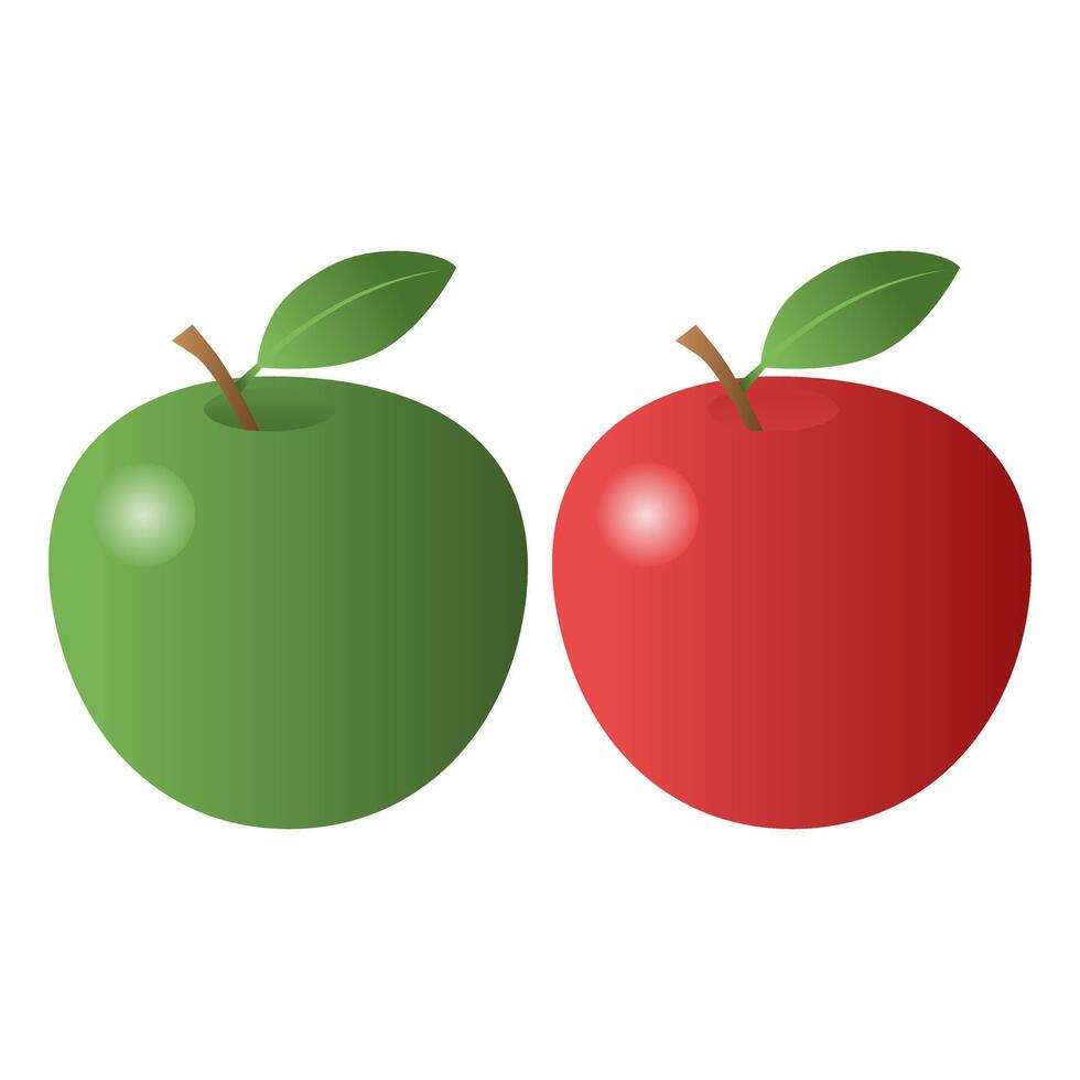 Red Green Sweet Fresh Apple. Delicious Apple Icon. Ripe Apple. vector