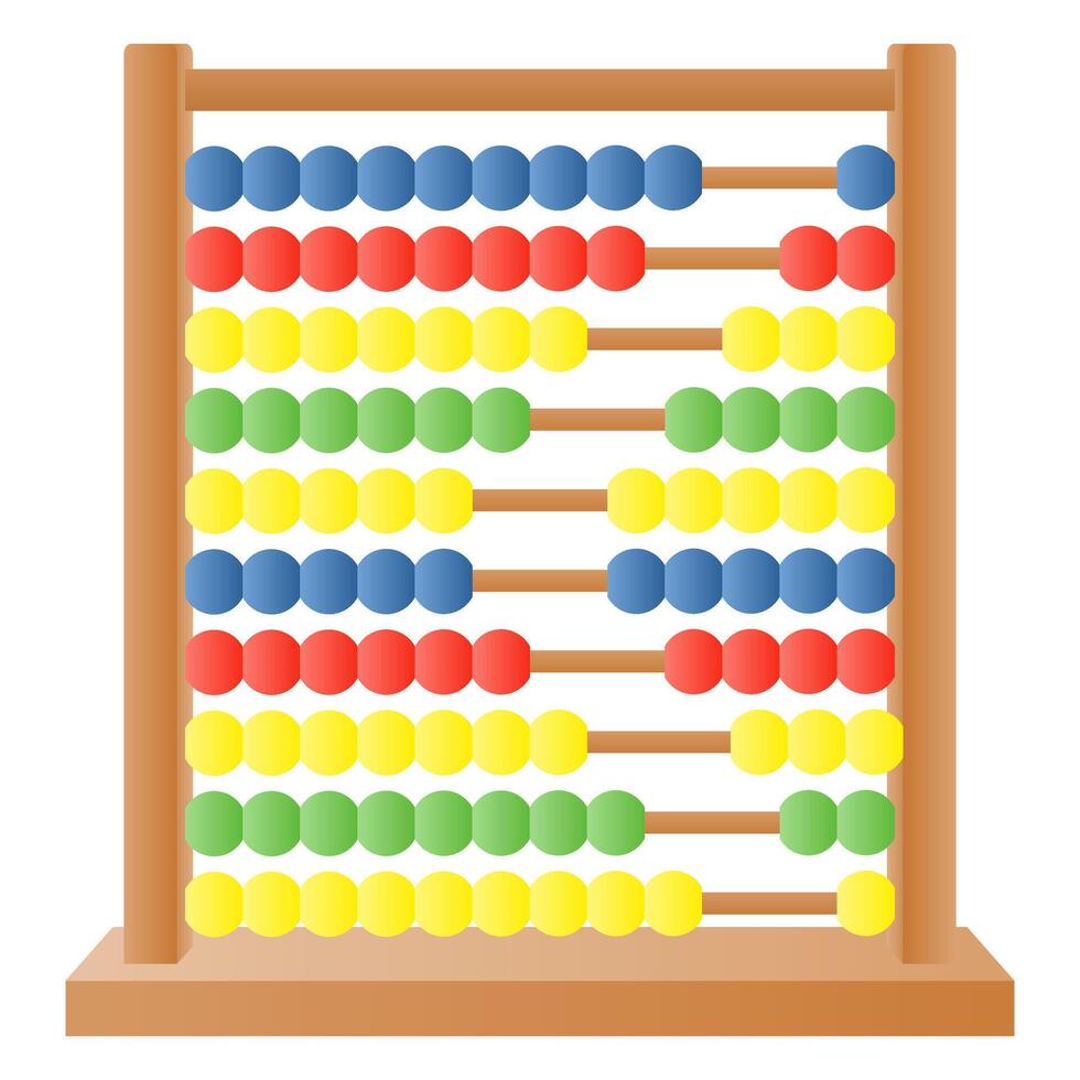 Wooden Abacus Mathematical Tools. Wooden Abacus Elements Learning Tools. vector
