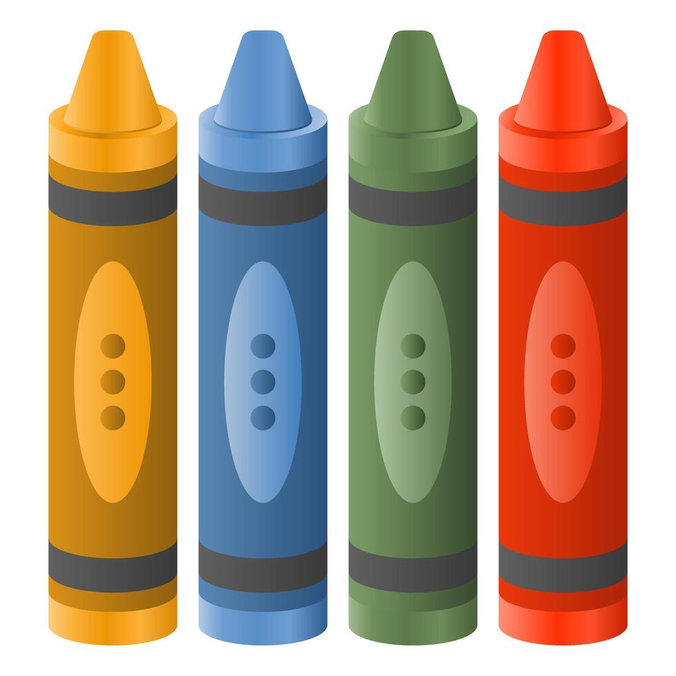 Colorful Crayons Drawing Tools. Crayon Icon Educational Tools. Crayon Elements. vector