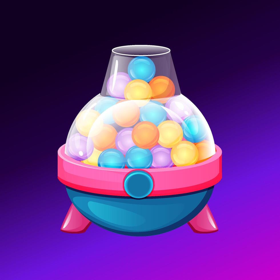 Cartoon candy machine for your game UI-match3, puzzle or Bubble Shooter. Bubblegum dispenser icon vector