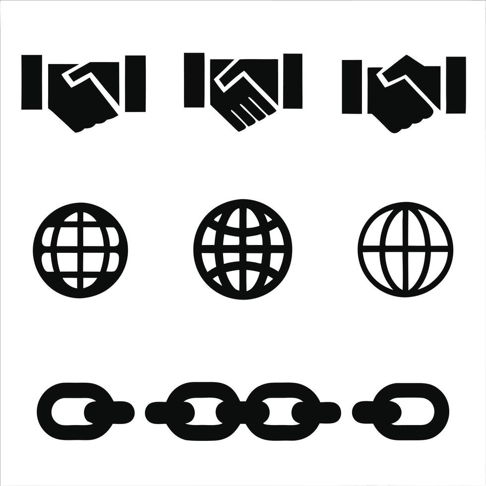 Professional Business Networking Icon Collection vector