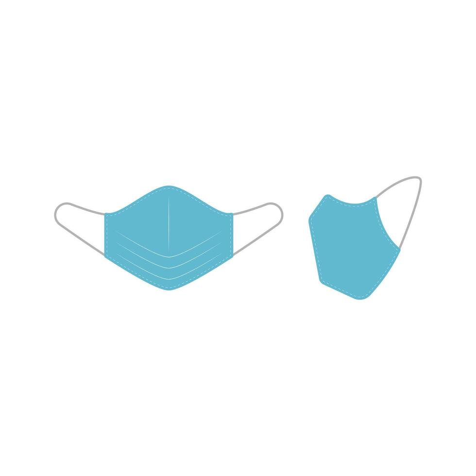 blue medical face mask design template vector