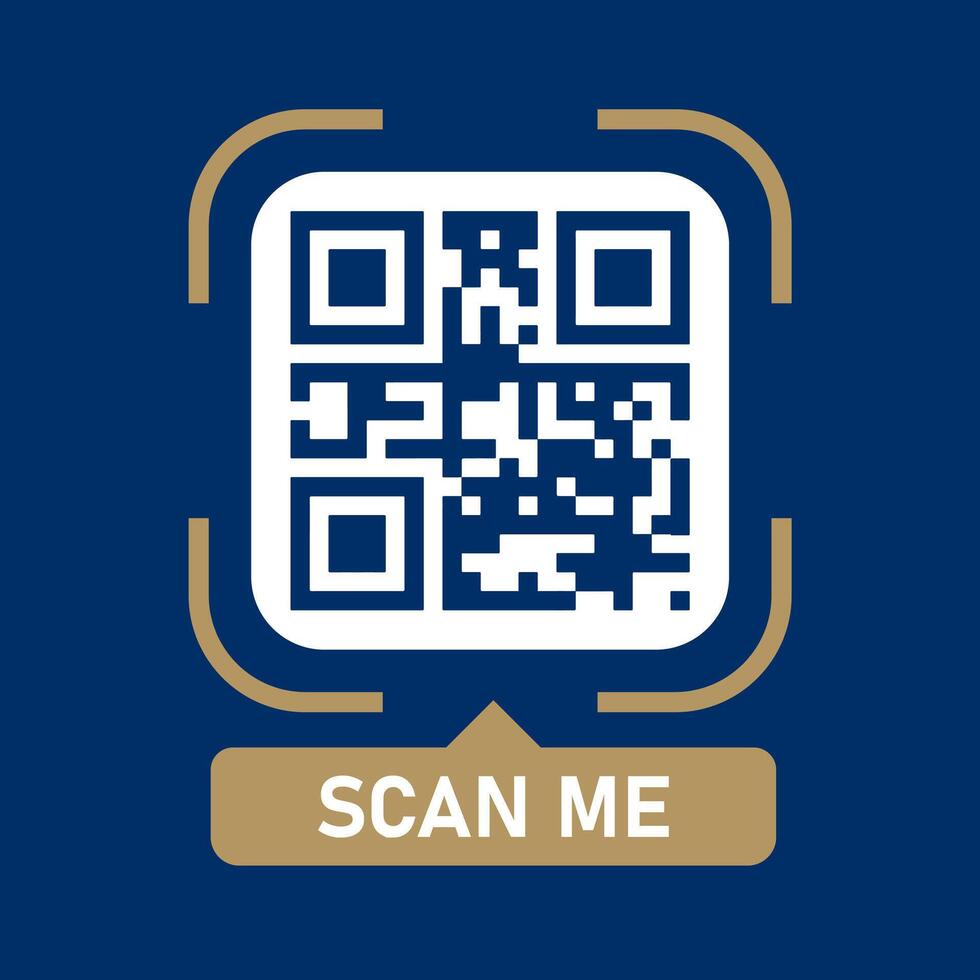 Scanning Identification System. Scan Me blue design vector