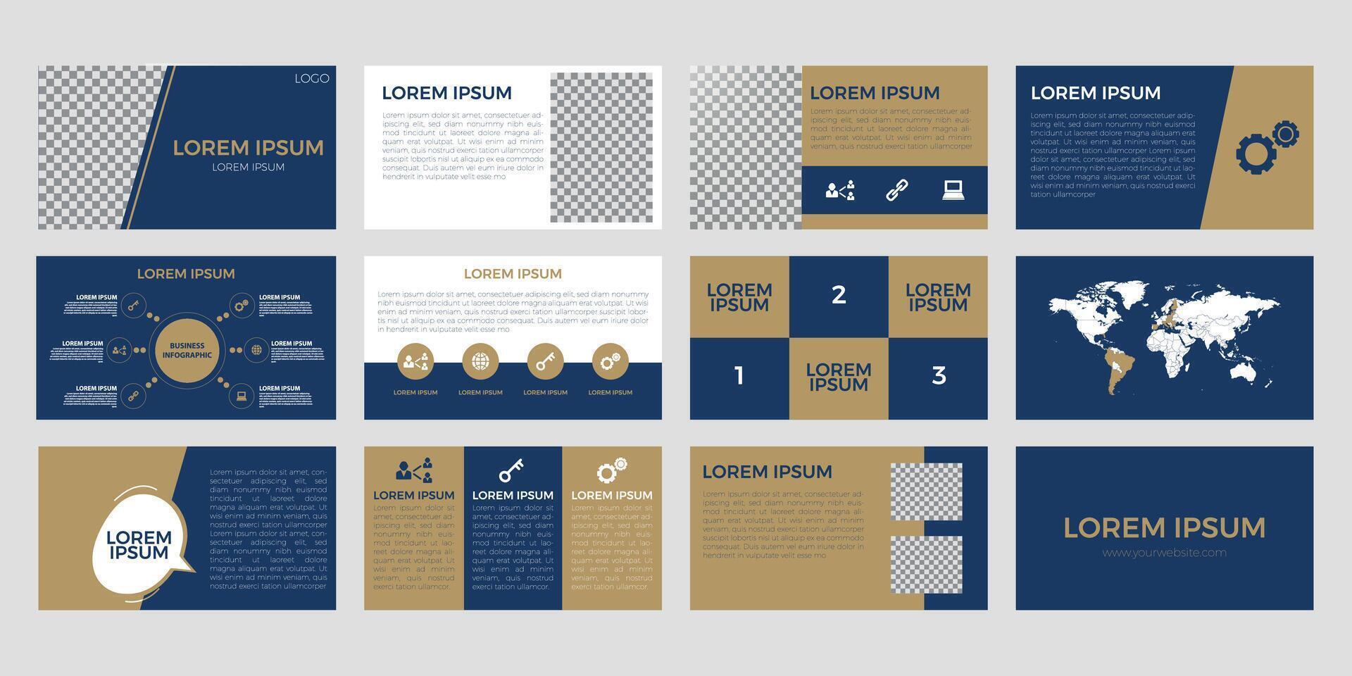 Blue presentation templates. Use for business annual report, corporate marketing, leaflet, advertising, brochure, modern style. vector