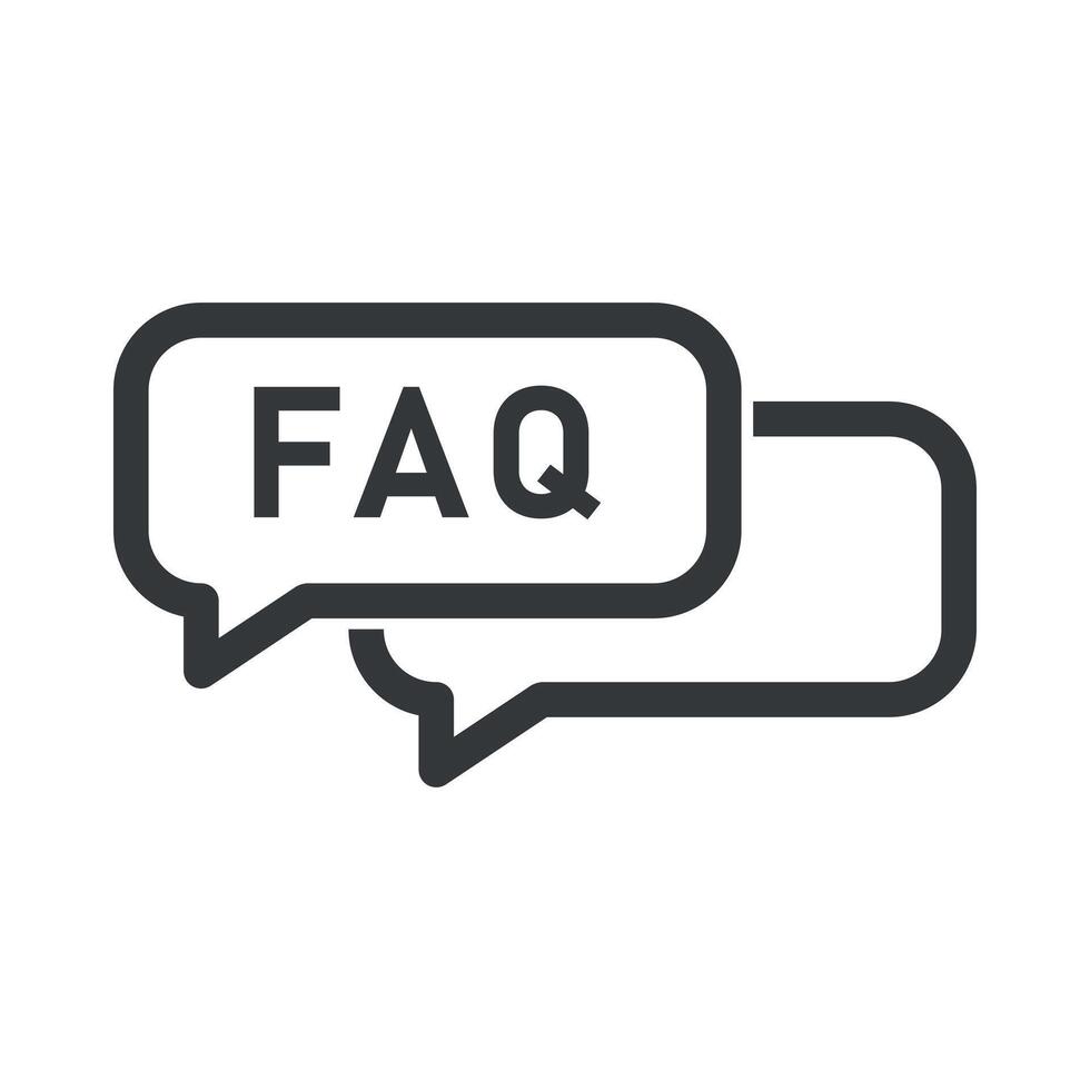 FAQ information sign icon. Help speech bubble symbol. Circle flat button with shadow. Modern UI website navigation. vector