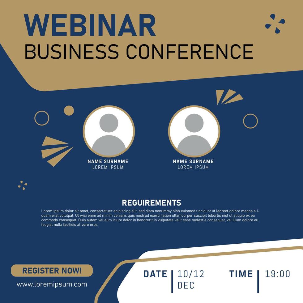 Live webinar invite template. Banner live webinar promotion for social media vector