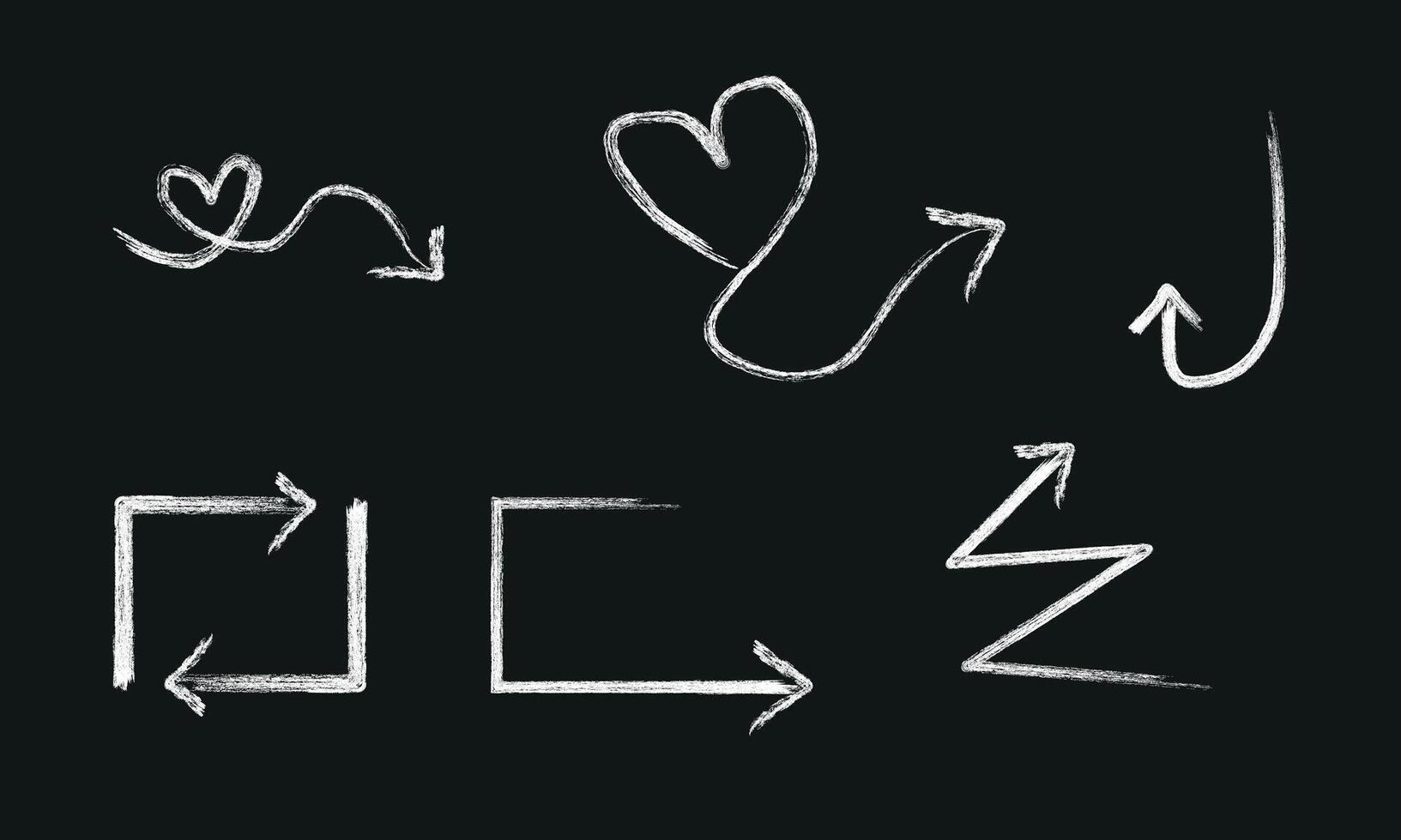 Arrow chalk set. hand drawn arrows vector