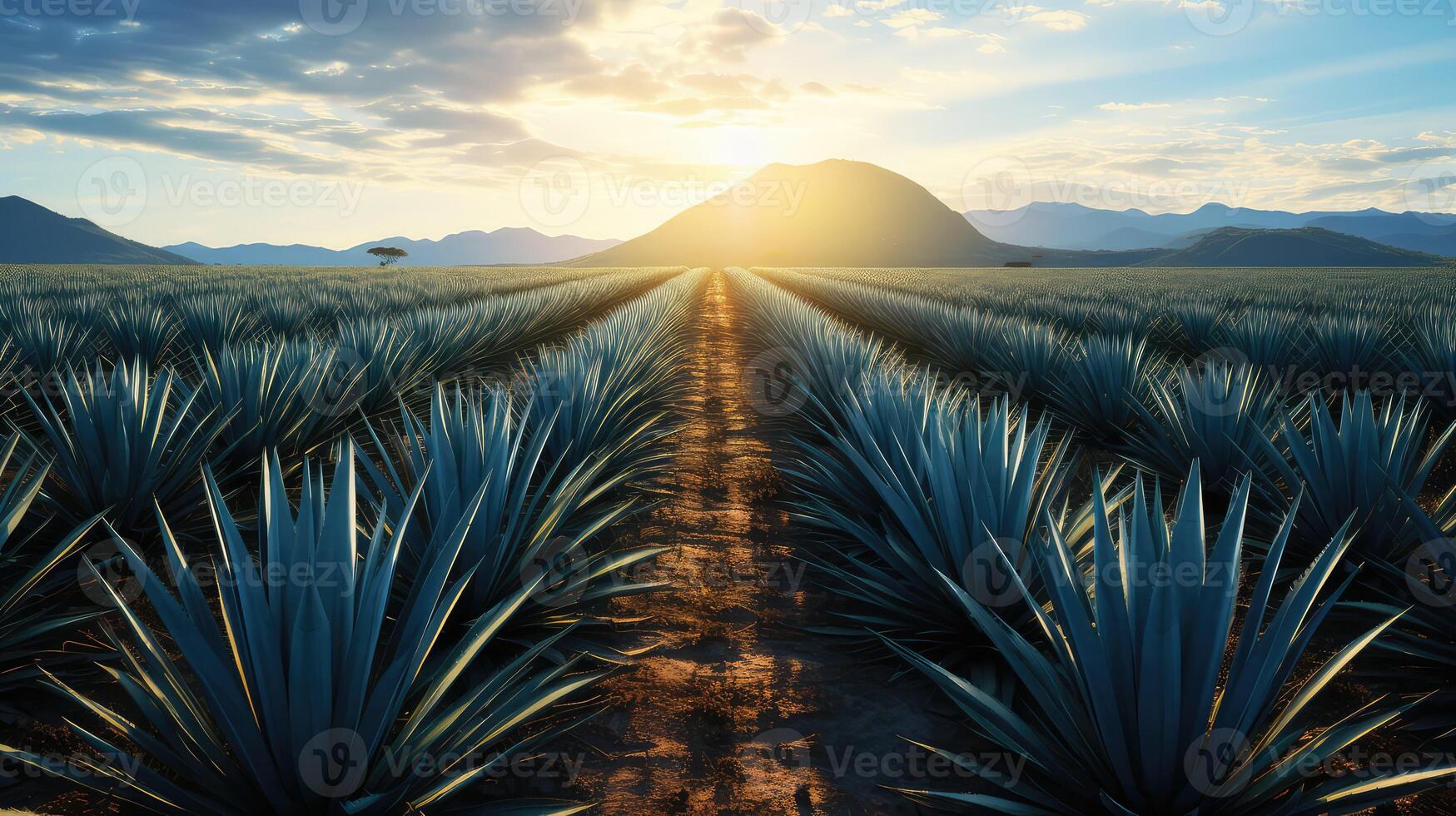 field blue agave photo
