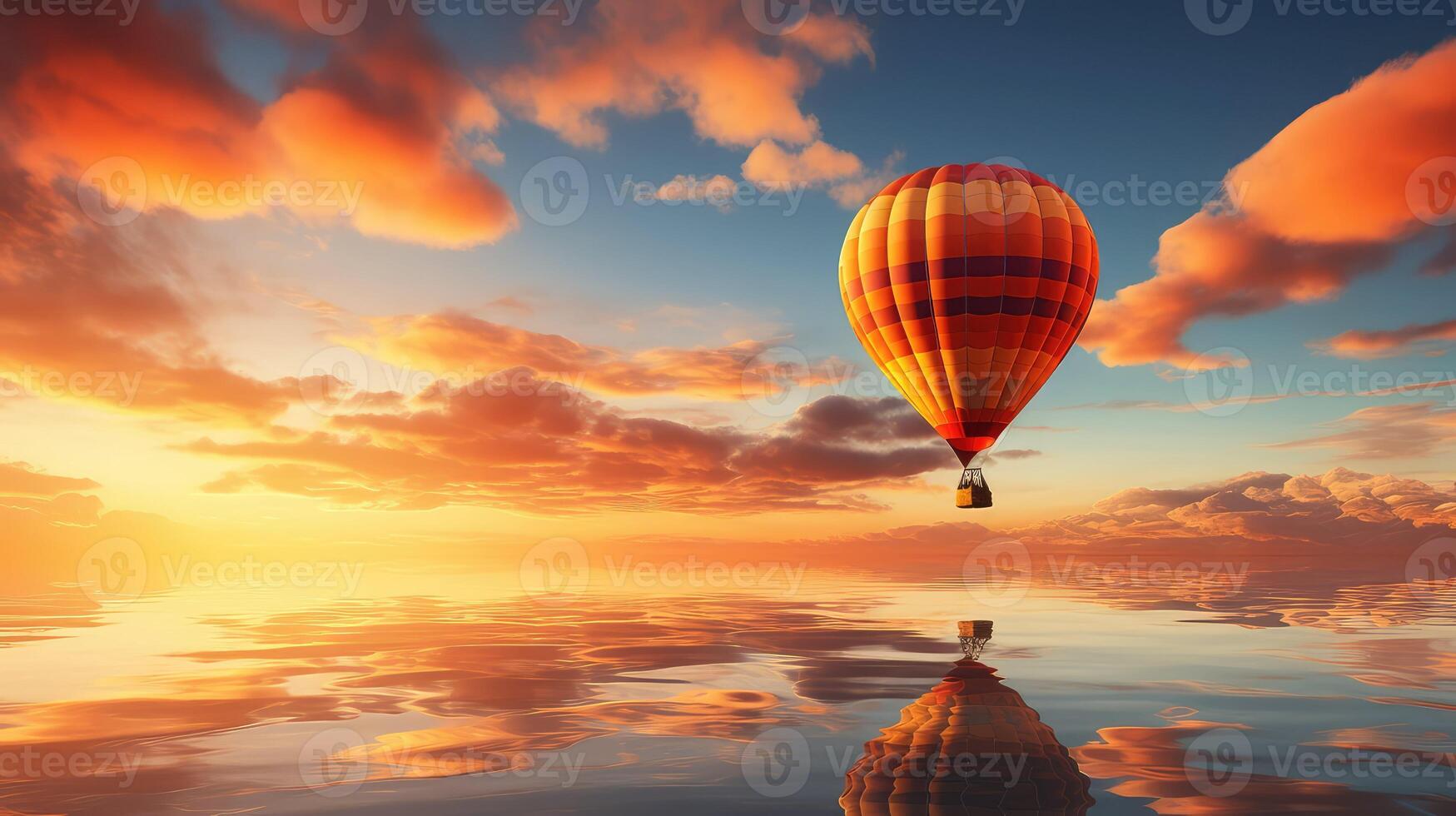 balloon orange sky photo