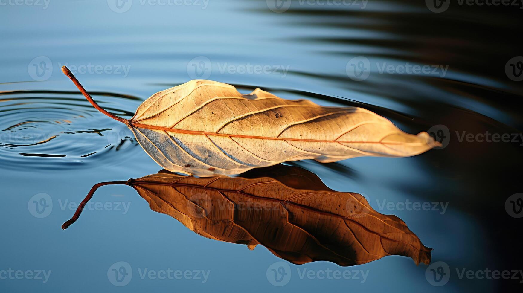 floating pecan leaf photo
