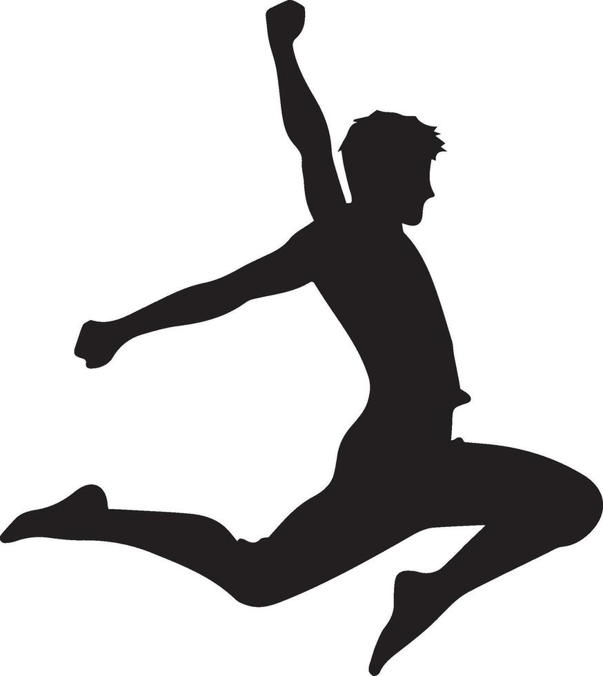 Jumping person silhouettes art illustration vector