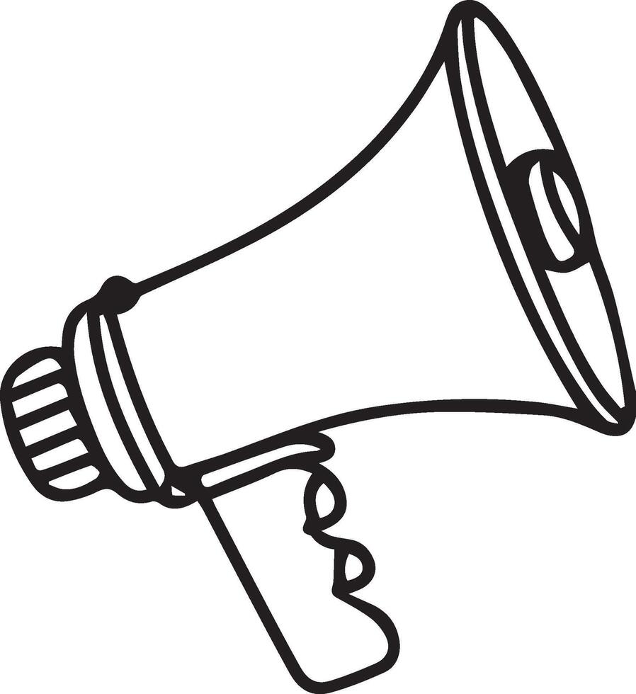 continuous one line art of megaphone art illustration vector