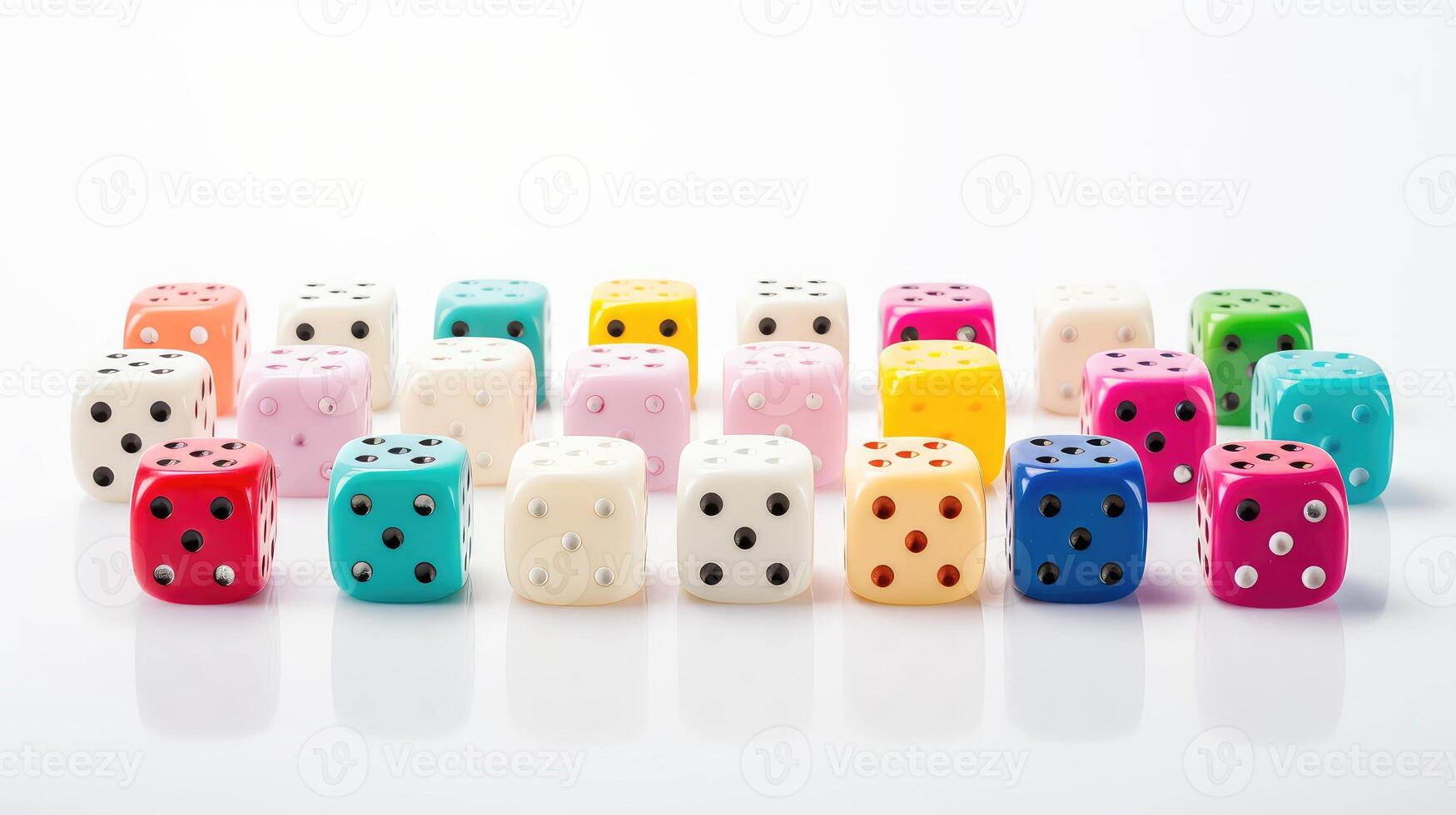 colorful dice isolated on white photo
