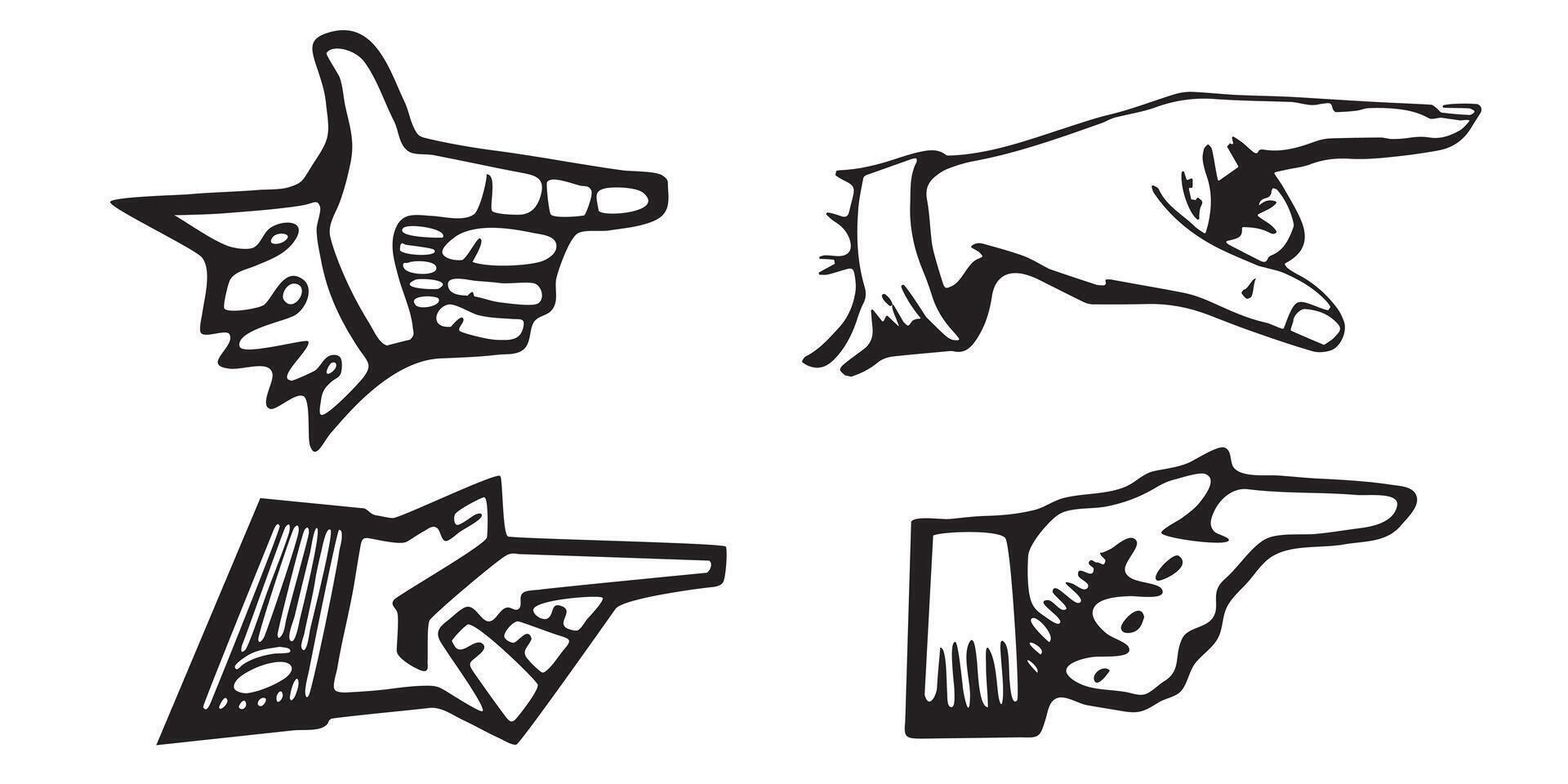 Pointing hands set vector