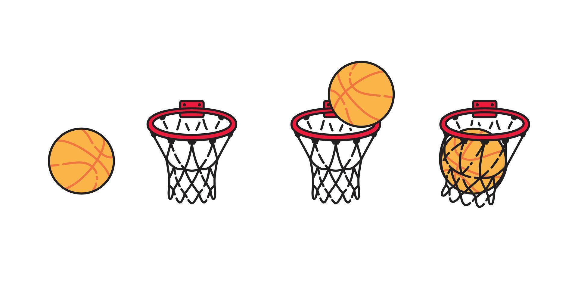 basketball ball sport net cartoon doodle icon logo isolated illustration design vector