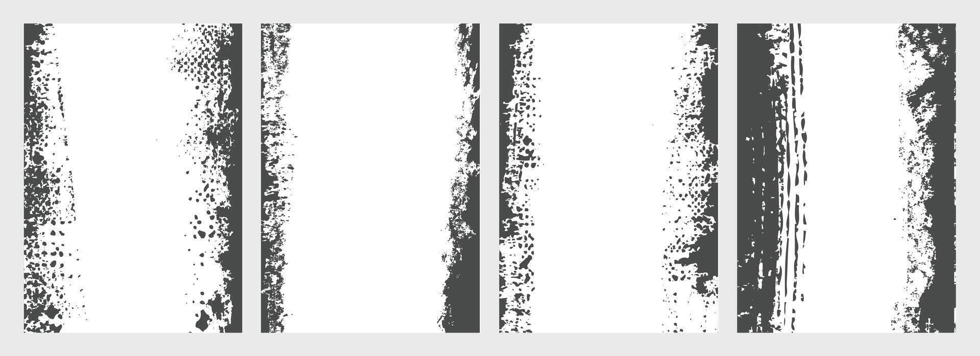 black distressed overlay grunge texture background set vector