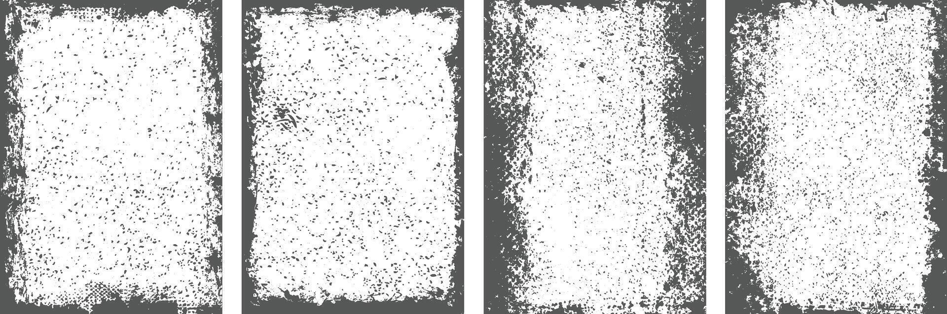 Distressed overlay grunge frame backgrounds set vector