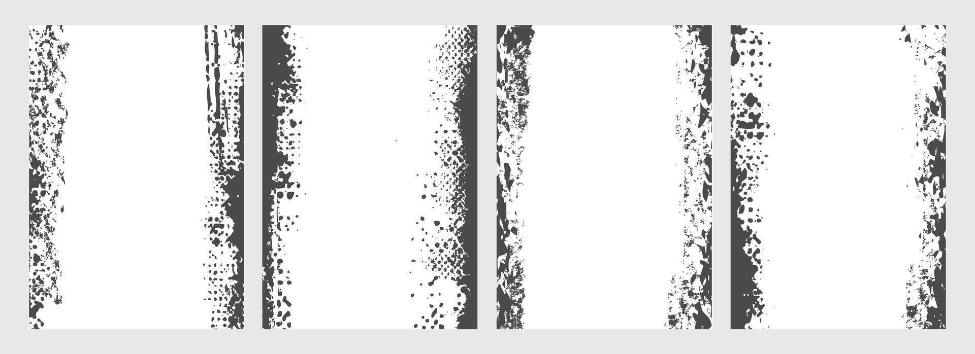 Distressed overlay grunge art texture backgrounds set vector