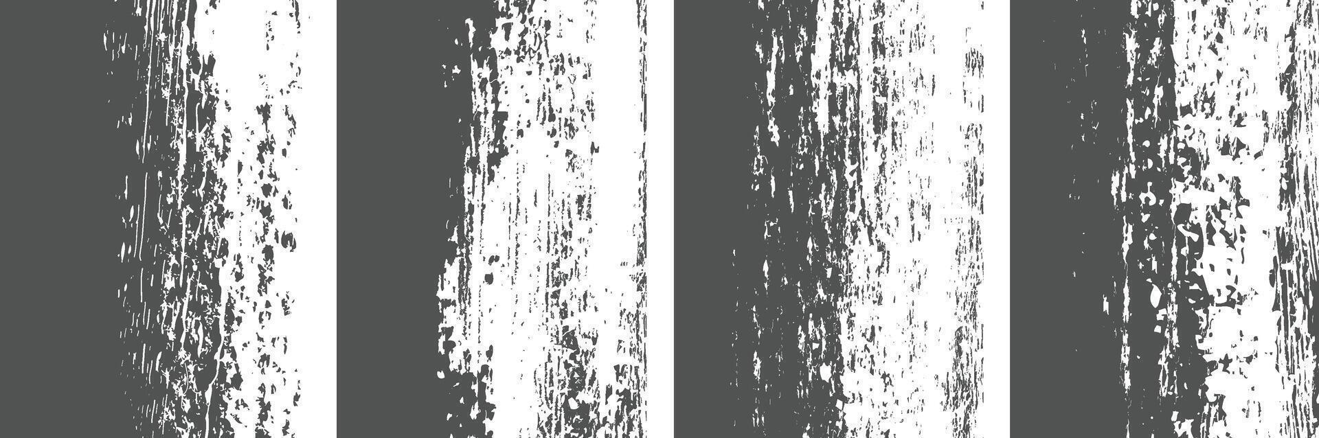 Set of black and white Grunge Distressed overlay texture art background vector