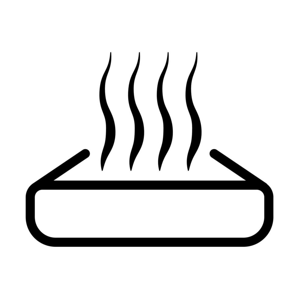 Warm up food icon . Preheat in microwave oven sign. Heating symbol with meal container and heat waves for your web site design, logo, app, UI. illustration vector