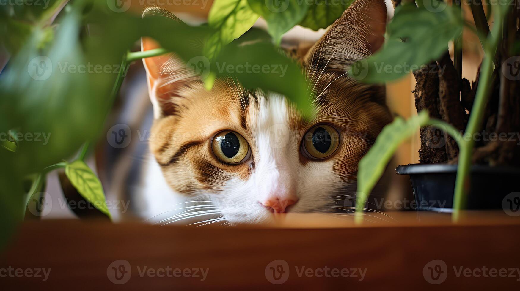 plnt cat in a house photo