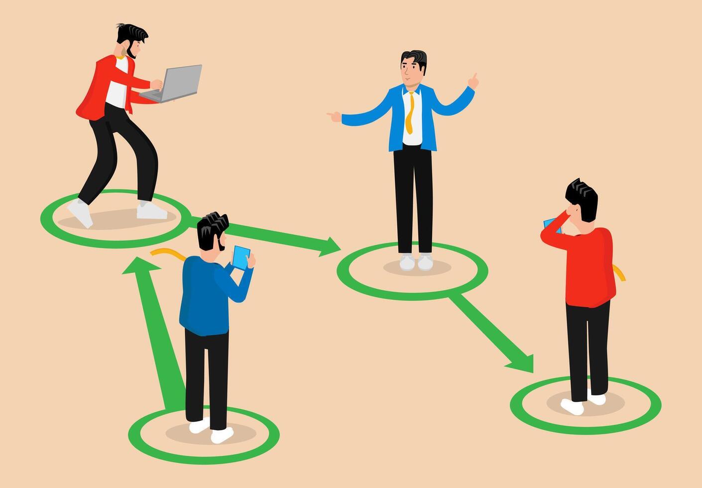Teamwork in business or communication management in a company vector
