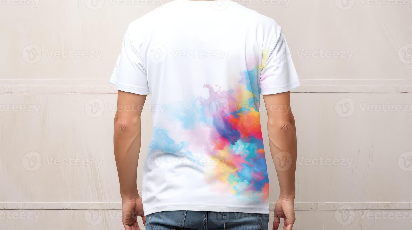 colorful back of white t shirt photo