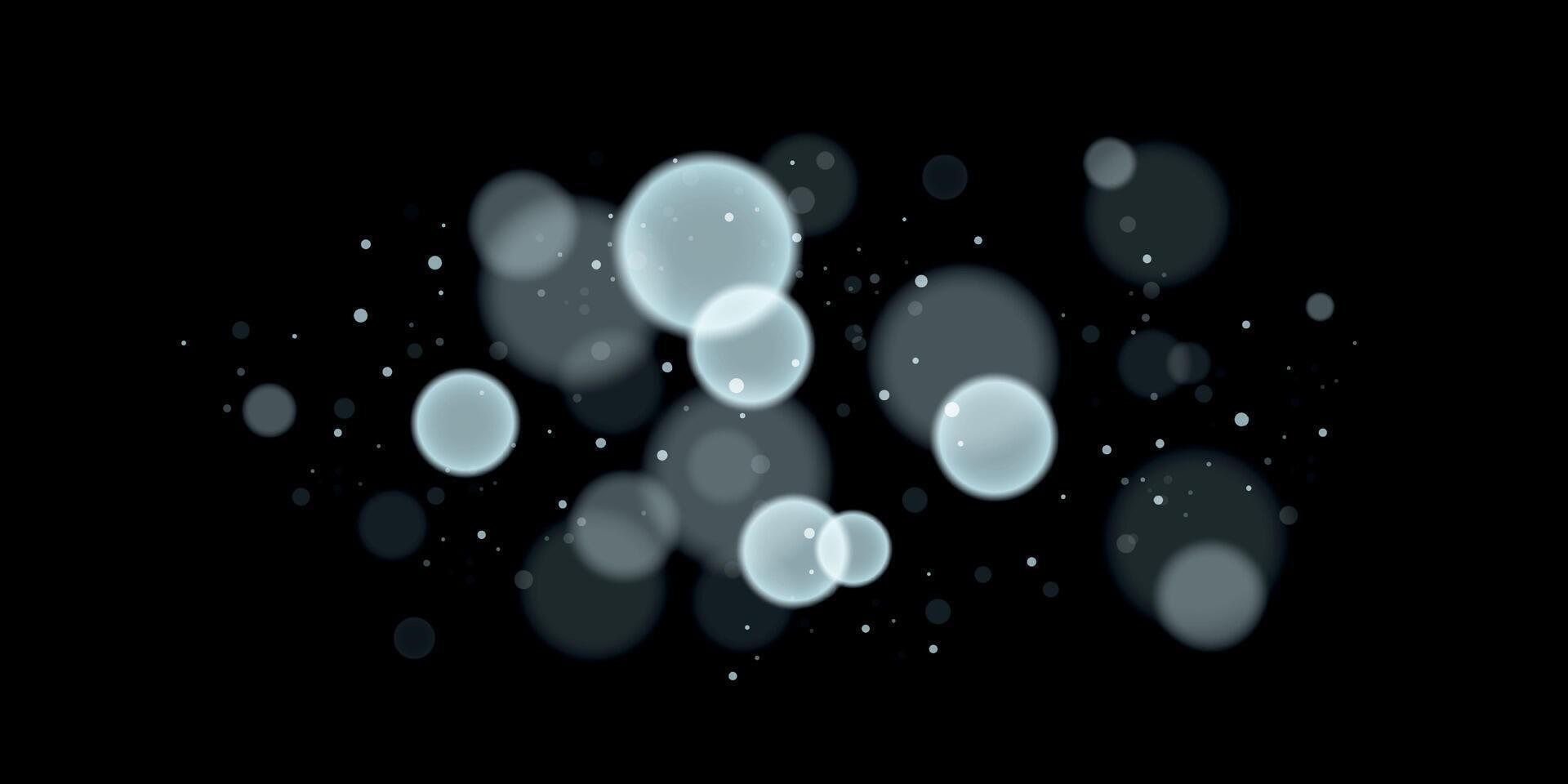 Soft focus light blue bokeh lights. Glittering sparkles and shining circles for festive themes vector
