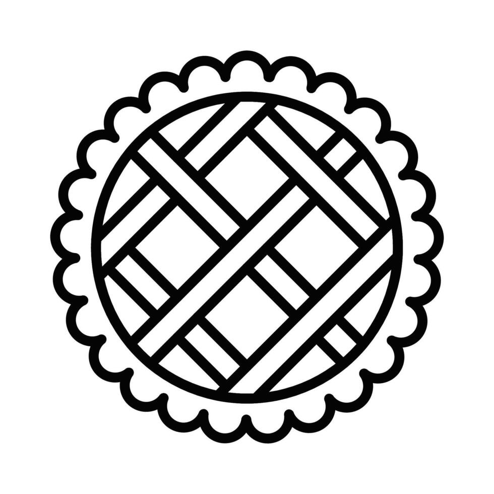 A black and white illustration of a pie vector