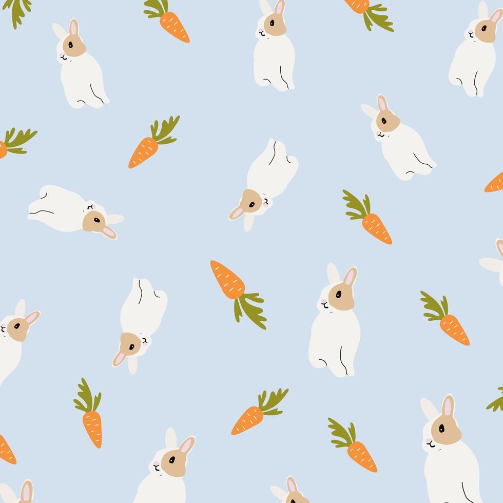 Rabbits print design for greeting card, invitation or background. Wild animals background vector