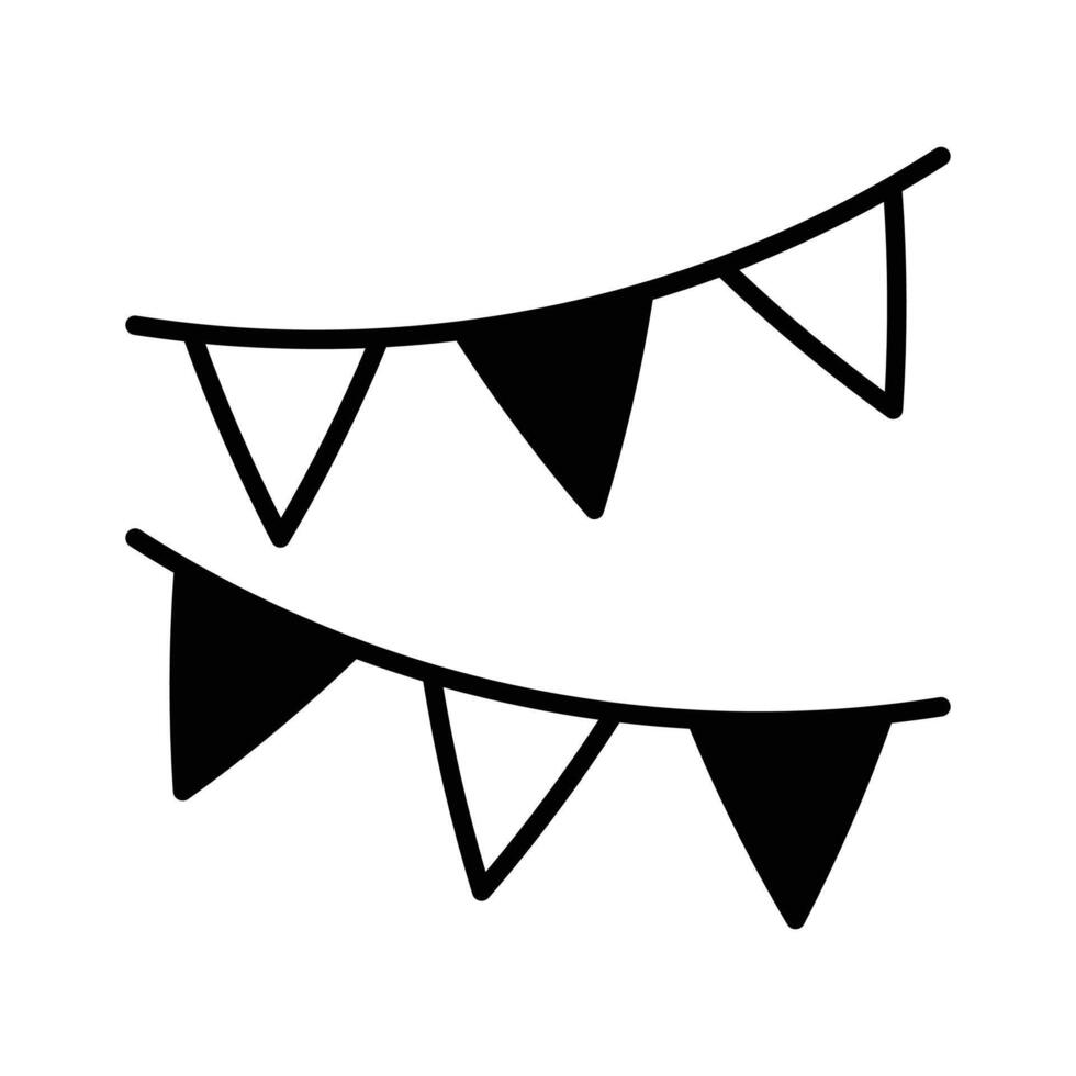 Flat editable of garlands, party decoration equipment,,. vector