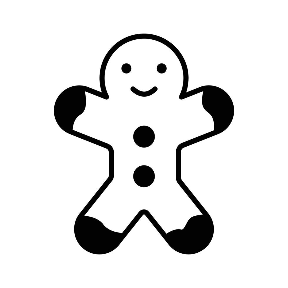 Download this flat icon of gingerbread cookie up for premium use,,. vector