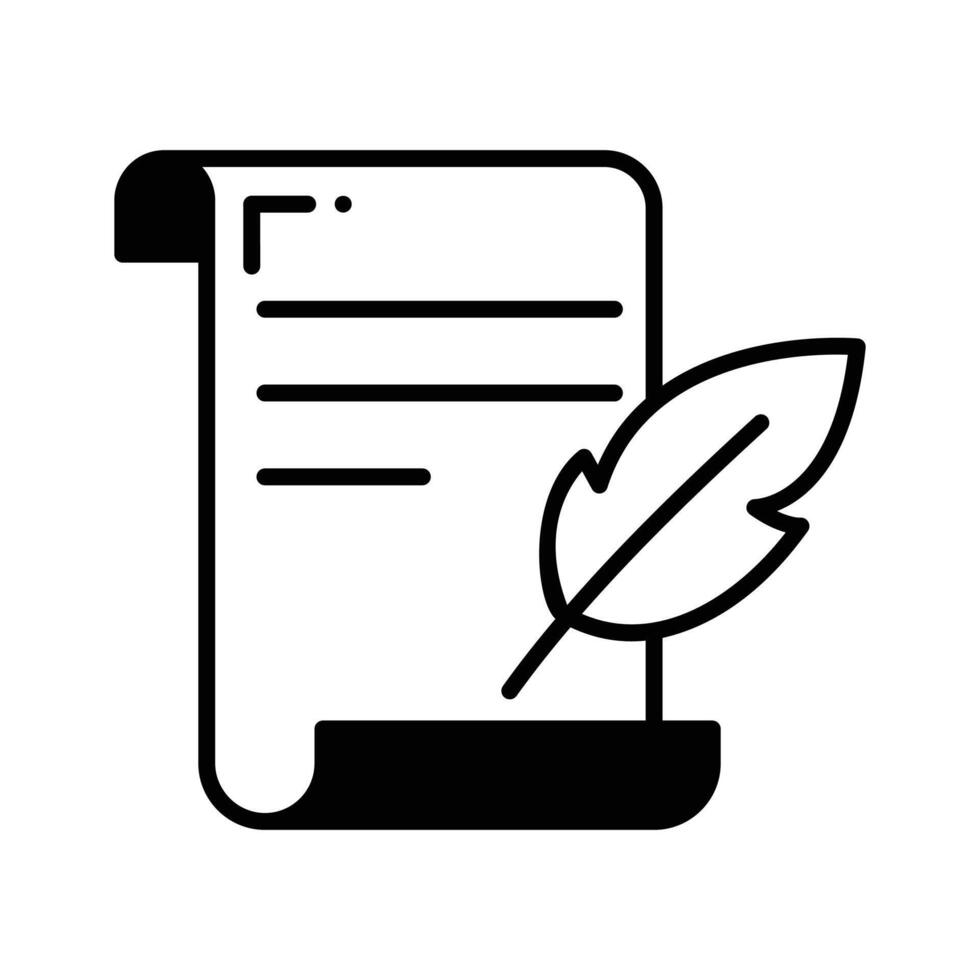 Get this amazing icon of letter quill in modern style,,. vector