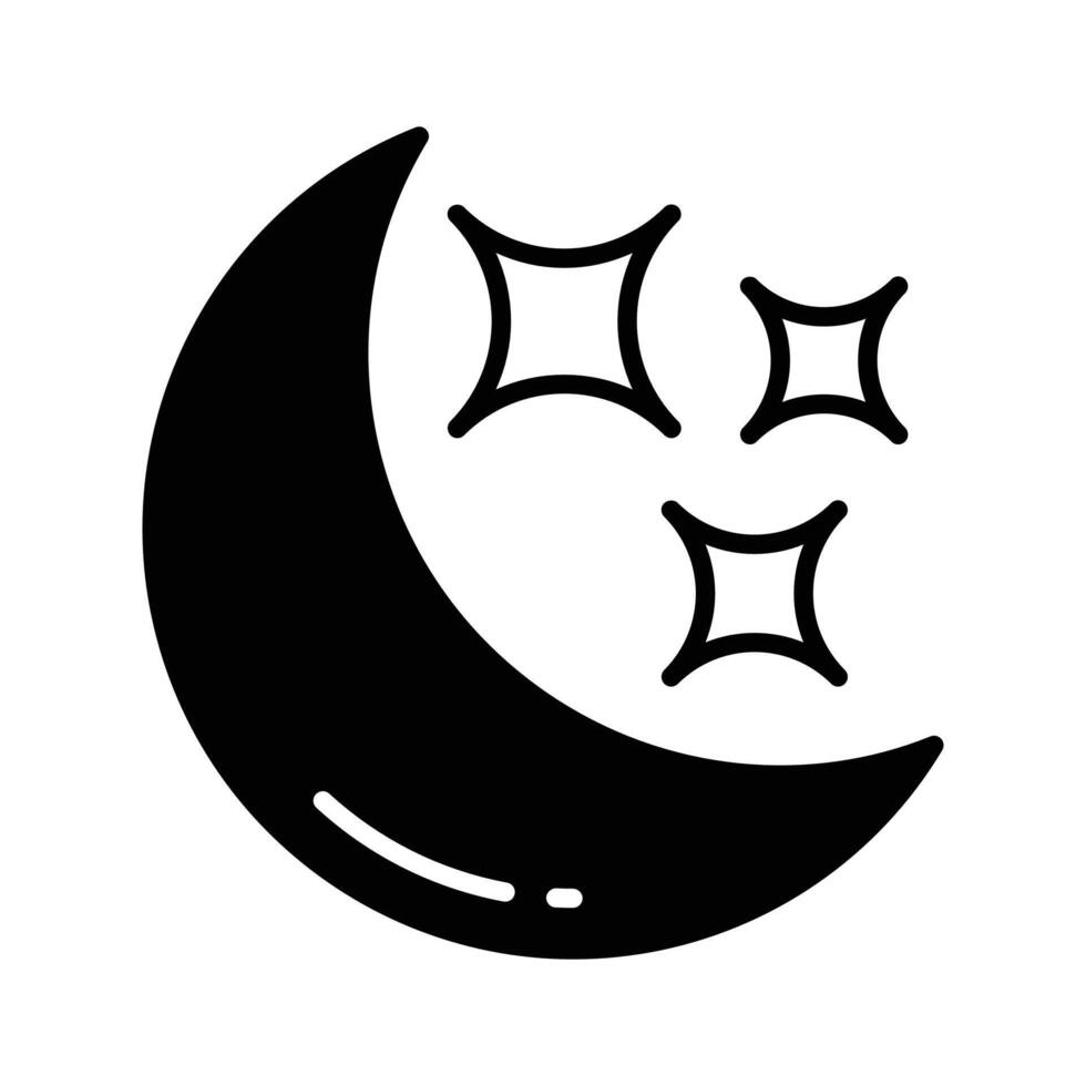 Creatively designed icon of night in editable style,,. vector