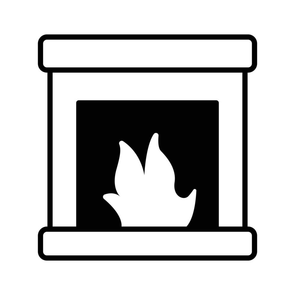 An icon of fireplace, fire hearth design,,. vector
