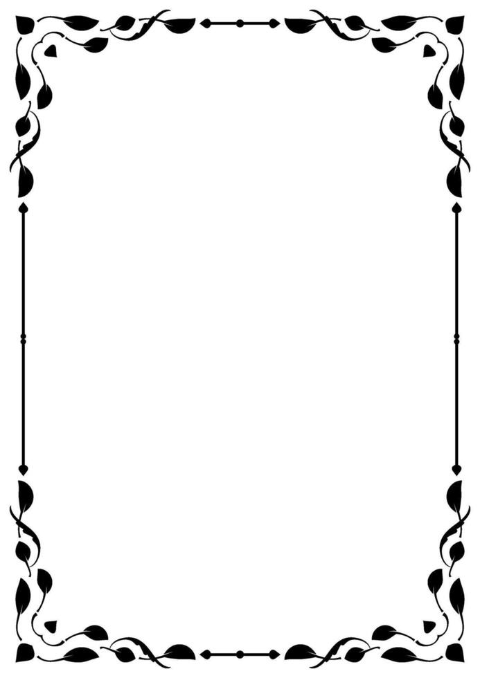 Antique Ornamental Frame Border Vintage Art Element. vector