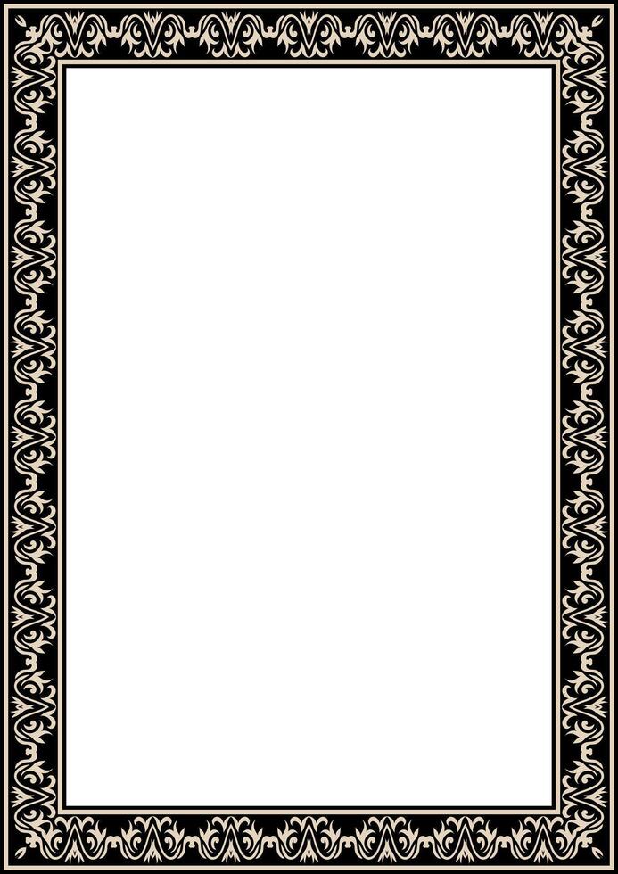 Classic Ornamental Frame with Indian Floral Pattern. vector