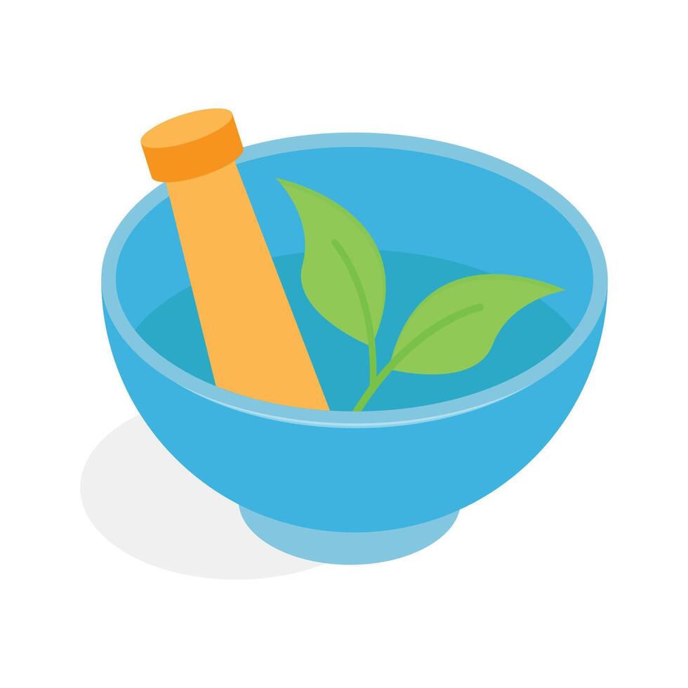 Get this amazing icon of mortar pestle in isometric style. vector