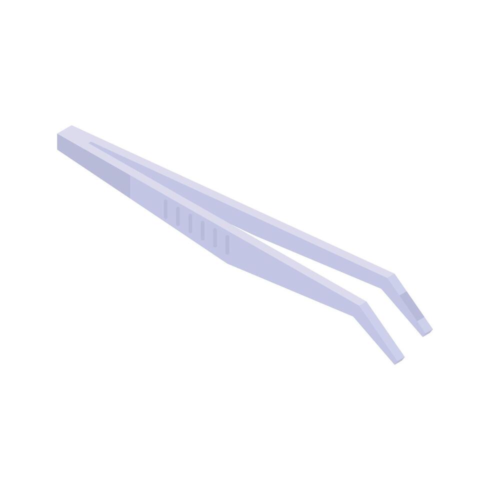 A pair of silver tweezers for plucking eyebrows or hair removal. vector