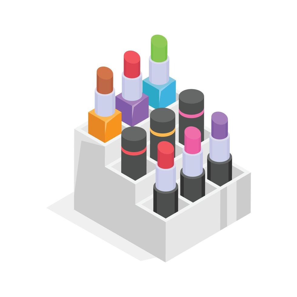 A lipstick organizer with various lipstick shades in a display.. vector