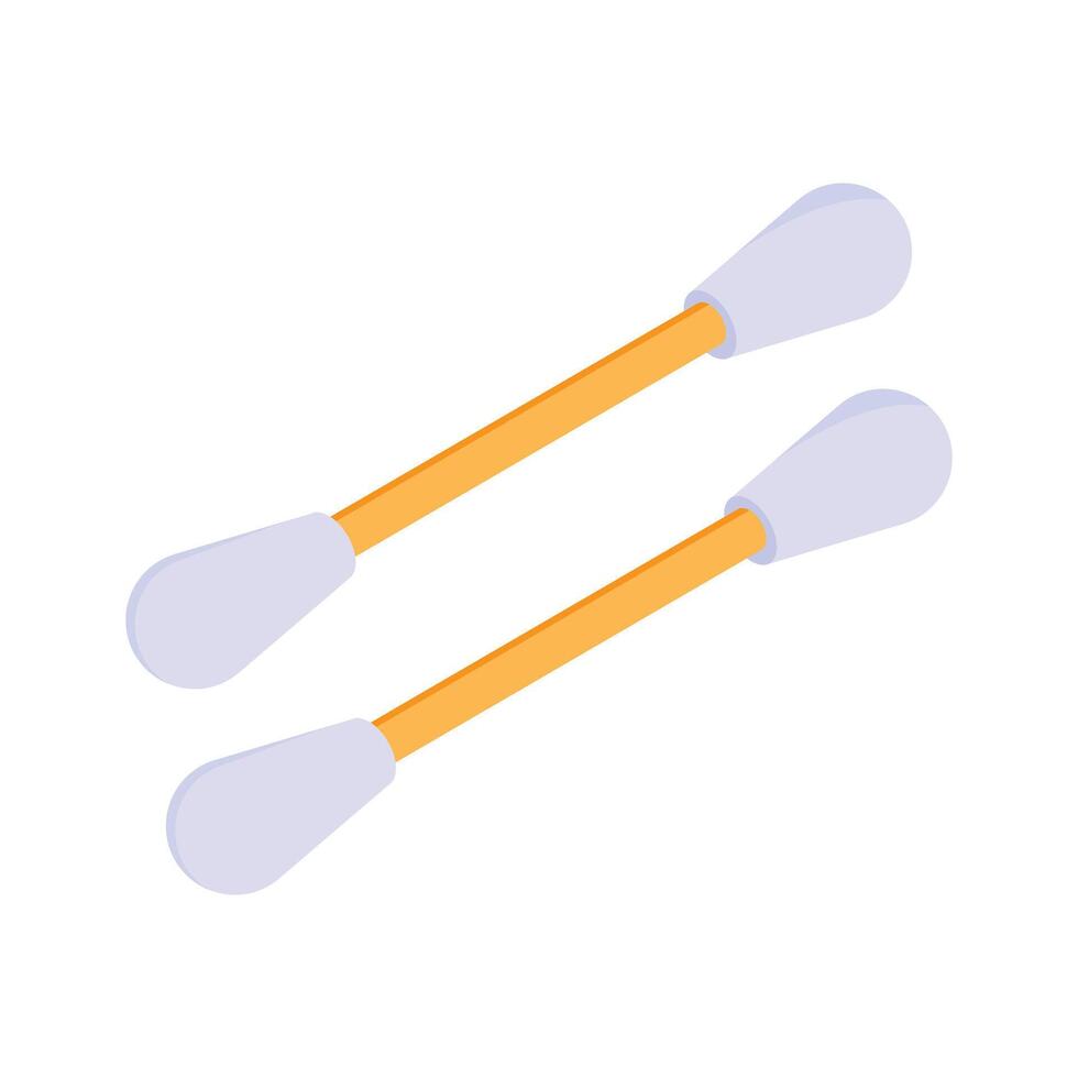 A pair of cotton swabs for makeup application and cleaning.. vector