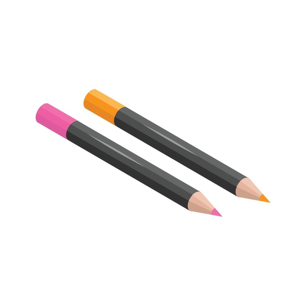 A pair of black and brown eyebrow pencils for precise shaping.. vector