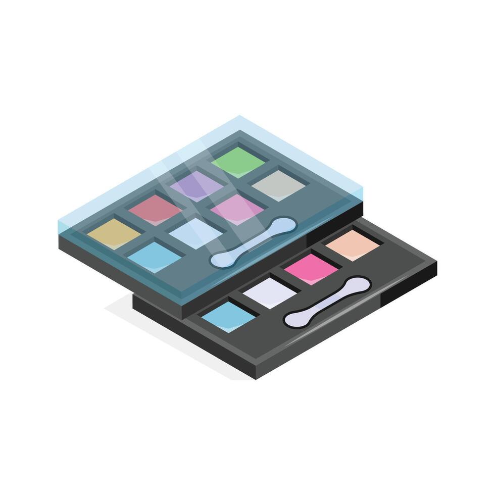 A makeup eyeshadow palette with multiple colors for beauty looks.. vector