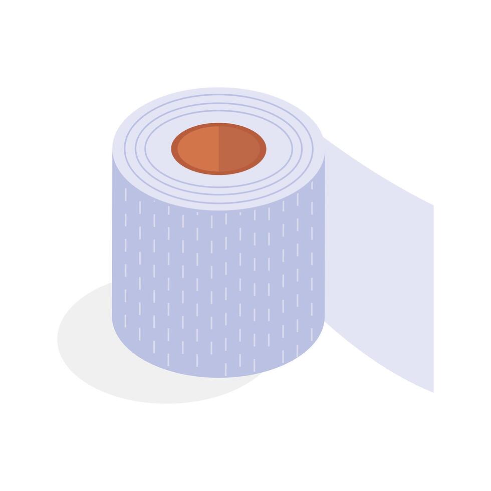 A single roll of tissue paper for bathroom and personal hygiene.. vector