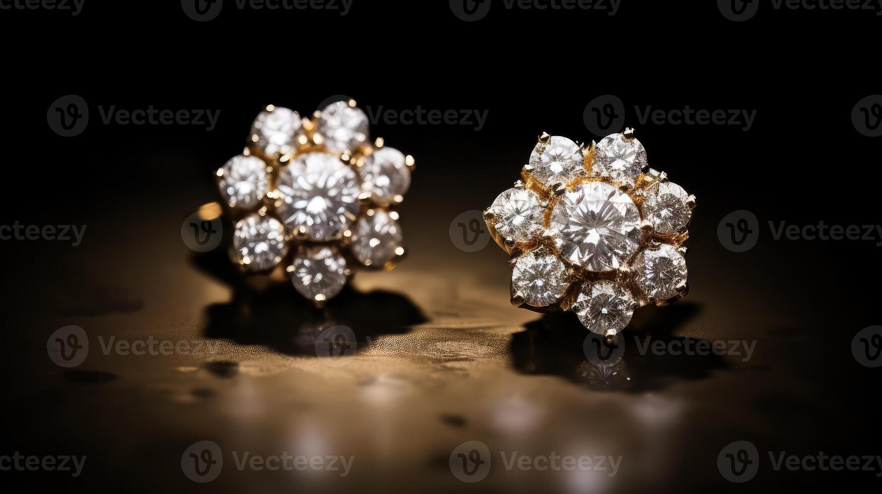 luxury gold diamond earrings photo