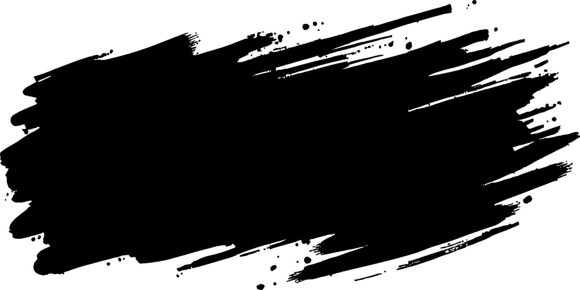 Grunge paint brush, hand drawn black template. vector