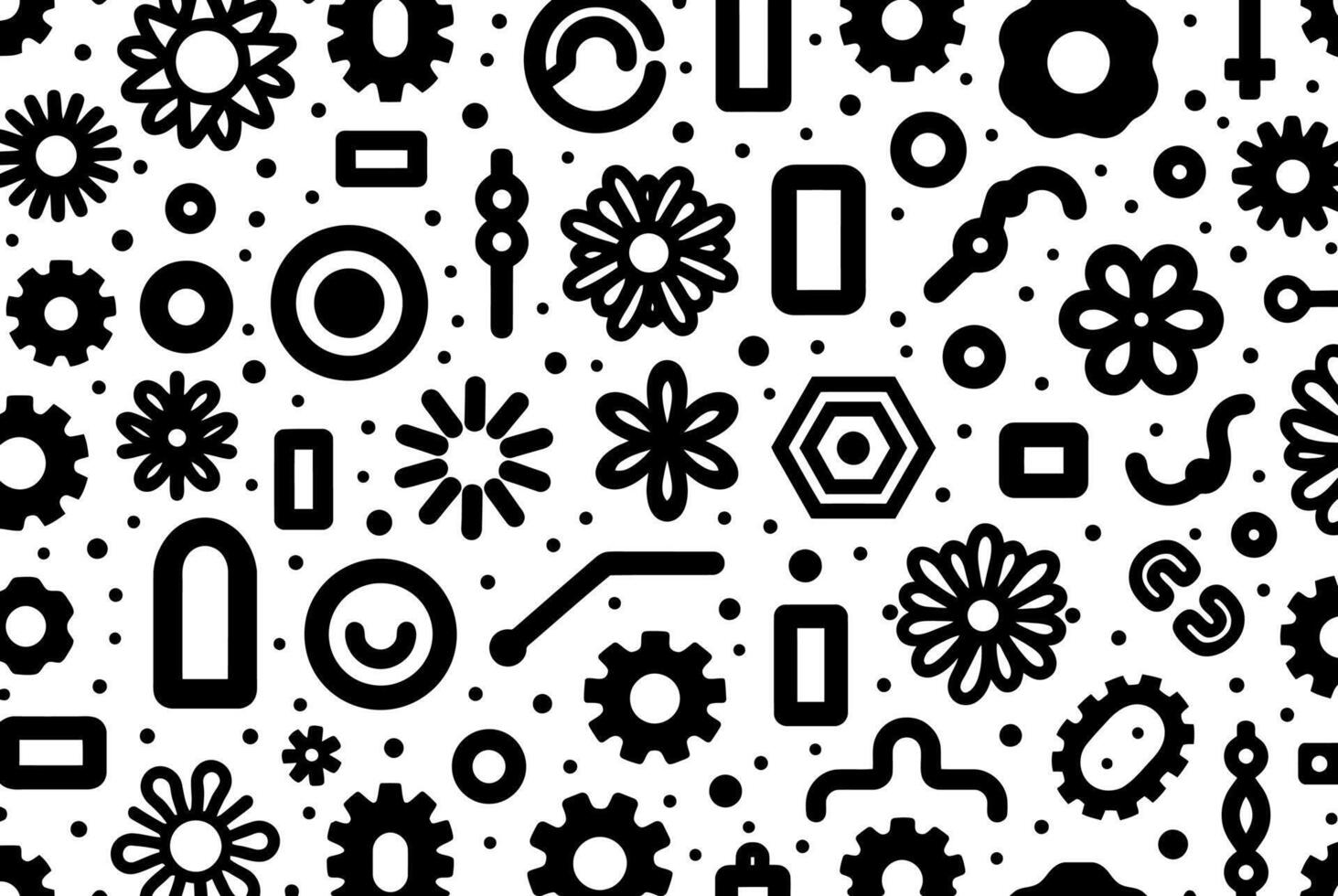 Black and white geometric pattern. Hi-tech Memphis style. vector